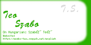 teo szabo business card